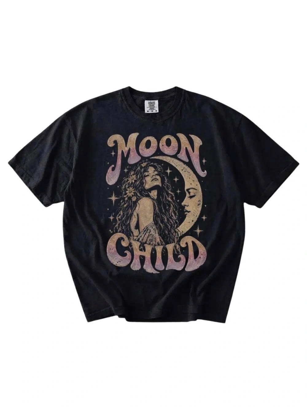 Moon Child Graphic Tee - Black